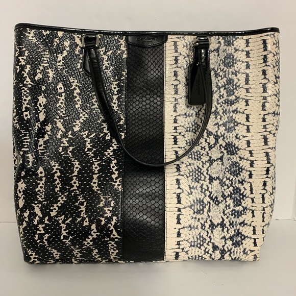 Coach Handbags - White and Black Leather Coach Purse